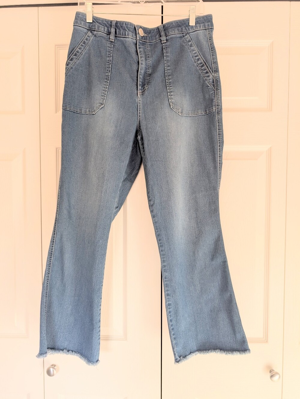 Democracy Ab Technology Frayed Hem Front Porkchop Pocket Jeans Sz 14